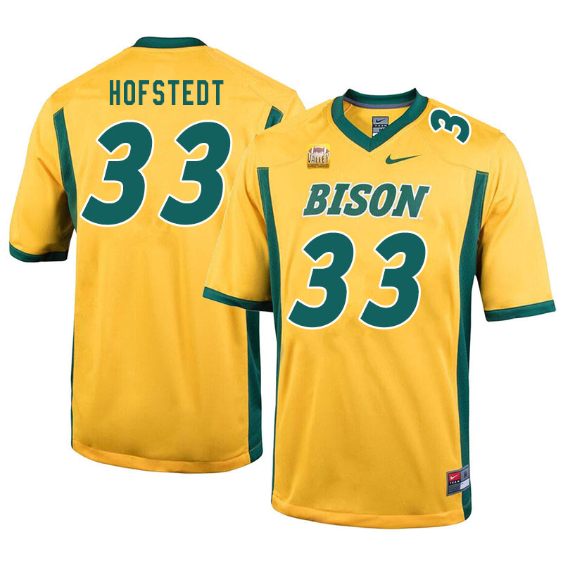 Men #33 Logan Hofstedt North Dakota State Bison College Football Jerseys Sale-Yellow - Click Image to Close